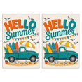 thumbnail image 1 of 2 Pcs Funny Kitchen Towels,Hello Summer Truck with Surfboards Microfiber Dish Towels,Kitchen Tea Towels,Kitchen Towel Set (18" X 26"), 1 of 3