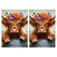 thumbnail image 1 of 2 Pcs Funny Kitchen Towels,Highland Cow with Flowers Microfiber Dish Towels,Kitchen Tea Towels,Kitchen Towel Set (18" X 26"), 1 of 3