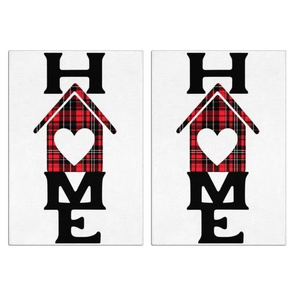 2 Pcs Funny Kitchen Towels,Home Plaid Heart Microfiber Dish Towels,Kitchen Tea Towels,Kitchen Towel Set (18" X 26")