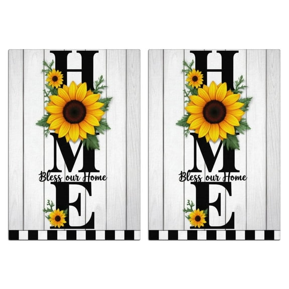 2 Pcs Funny Kitchen Towels,Home and Sunflower Microfiber Dish Towels,Kitchen Tea Towels,Kitchen Towel Set (18" X 26")
