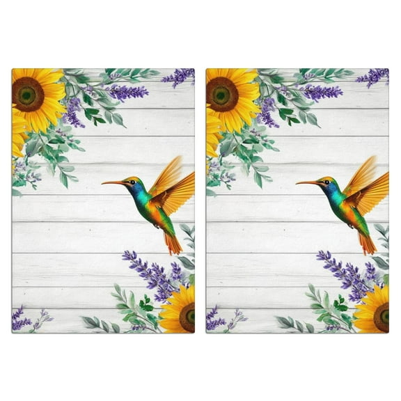 2 Pcs Funny Kitchen Towels,Hummingbird with Sunflowers and Lavender Microfiber Dish Towels,Kitchen Tea Towels,Kitchen Towel Set (18" X 26")
