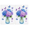 thumbnail image 1 of 2 Pcs Funny Kitchen Towels,Hydrangea and Butterfly Microfiber Dish Towels,Kitchen Tea Towels,Kitchen Towel Set (18" X 26"), 1 of 3