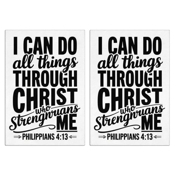 2 Pcs Funny Kitchen Towels,I Can Do All Things Through Christ Microfiber Dish Towels,Kitchen Tea Towels,Kitchen Towel Set (18" X 26")