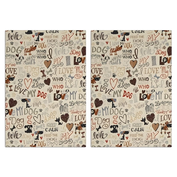 2 Pcs Funny Kitchen Towels,I Love My Dogs Art Microfiber Dish Towels,Kitchen Tea Towels,Kitchen Towel Set (18" X 26")