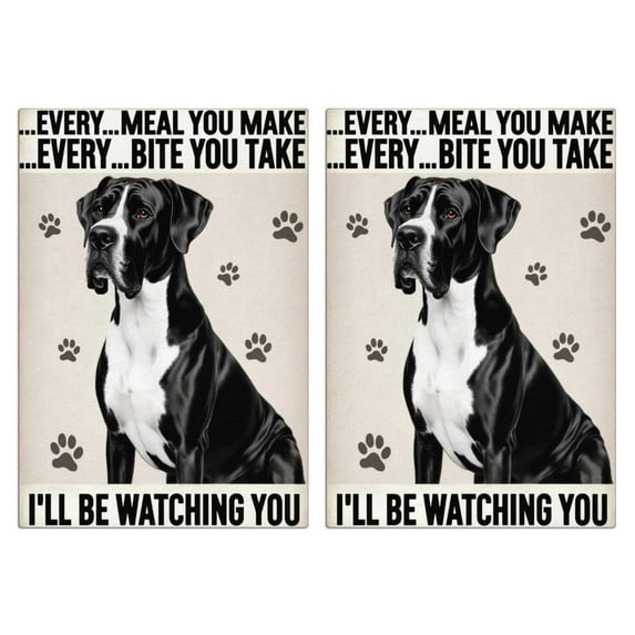 2 Pcs Funny Kitchen Towels,I'll Be Watching You Microfiber Dish Towels,Kitchen Tea Towels,Kitchen Towel Set (18" X 26")