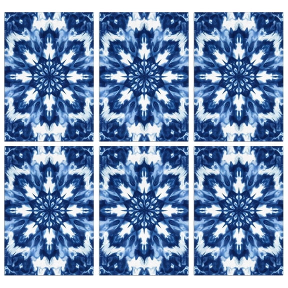 2 Pcs Funny Kitchen Towels,Indigo Tie Dye Snowflake Microfiber Dish Towels,Kitchen Tea Towels,Kitchen Towel Set (18" X 26")