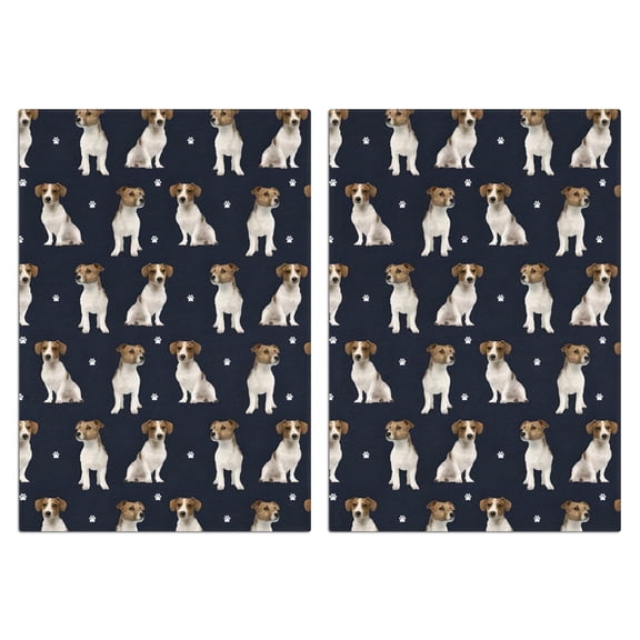 2 Pcs Funny Kitchen Towels,Jack Russell Terrier Microfiber Dish Towels,Kitchen Tea Towels,Kitchen Towel Set (18" X 26")