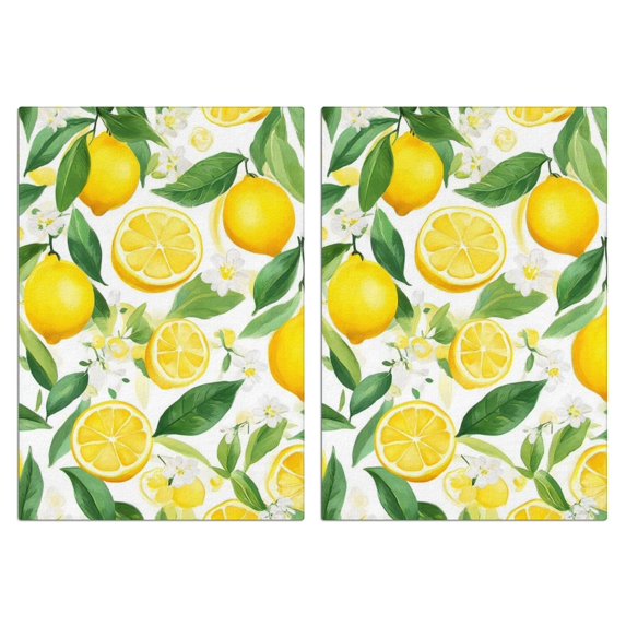 2 Pcs Funny Kitchen Towels,Lemon Microfiber Dish Towels,Kitchen Tea Towels,Kitchen Towel Set (18" X 26")