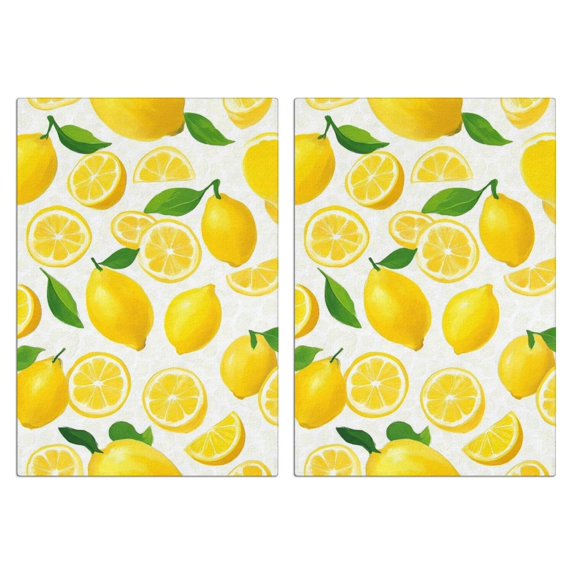 2 Pcs Funny Kitchen Towels,Lemon Microfiber Dish Towels,Kitchen Tea Towels,Kitchen Towel Set (18" X 26")