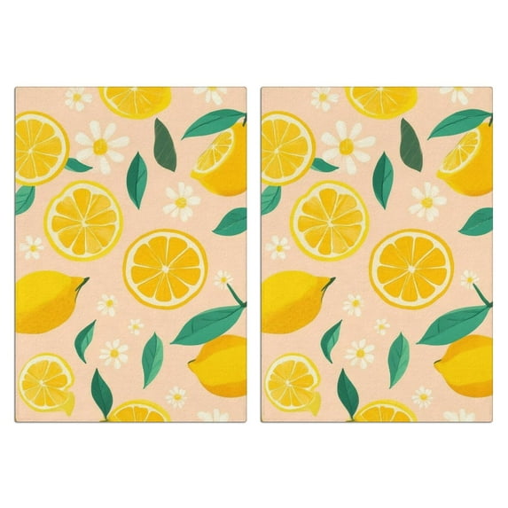 2 Pcs Funny Kitchen Towels,Lemon Microfiber Dish Towels,Kitchen Tea Towels,Kitchen Towel Set (18" X 26")