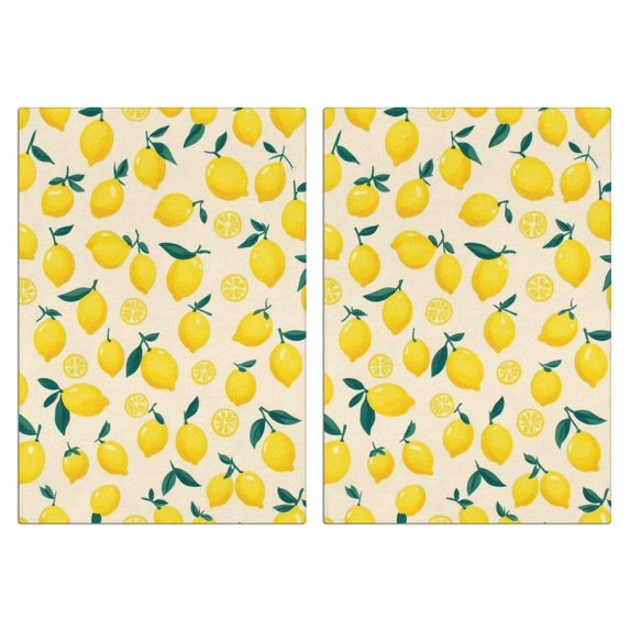 2 Pcs Funny Kitchen Towels,Lemon Microfiber Dish Towels,Kitchen Tea Towels,Kitchen Towel Set (18" X 26")