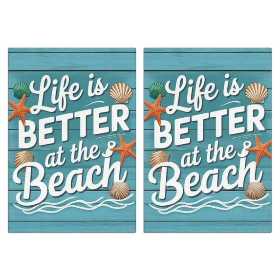 2 Pcs Funny Kitchen Towels,Life Is Better At the Beach Microfiber Dish Towels,Kitchen Tea Towels,Kitchen Towel Set (18" X 26")