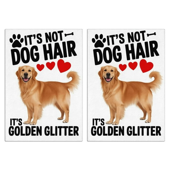 2 Pcs Funny Kitchen Towels,Life Is Better with a Golden Retriever Microfiber Dish Towels,Kitchen Tea Towels,Kitchen Towel Set (18" X 26")