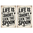 thumbnail image 1 of 2 Pcs Funny Kitchen Towels,Life Is Short Lick the Spoon Microfiber Dish Towels,Kitchen Tea Towels,Kitchen Towel Set (18" X 26"), 1 of 3