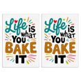 thumbnail image 1 of 2 Pcs Funny Kitchen Towels,Life Is What You Bake It Microfiber Dish Towels,Kitchen Tea Towels,Kitchen Towel Set (18" X 26"), 1 of 3