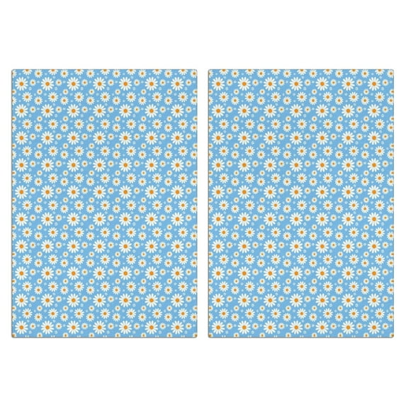 2 Pcs Funny Kitchen Towels,Light Blue Daisy Flower Pattern Microfiber Dish Towels,Kitchen Tea Towels,Kitchen Towel Set (18" X 26")