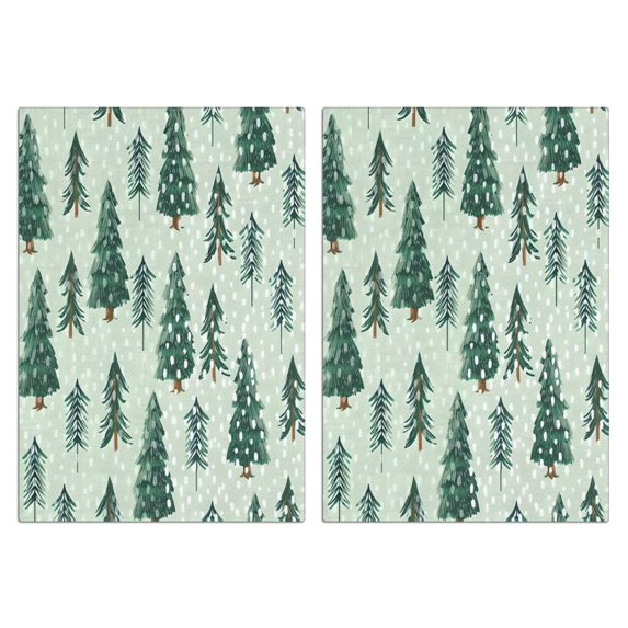 2 Pcs Funny Kitchen Towels,Light Green Christmas Tree Pattern Microfiber Dish Towels,Kitchen Tea Towels,Kitchen Towel Set (18" X 26")