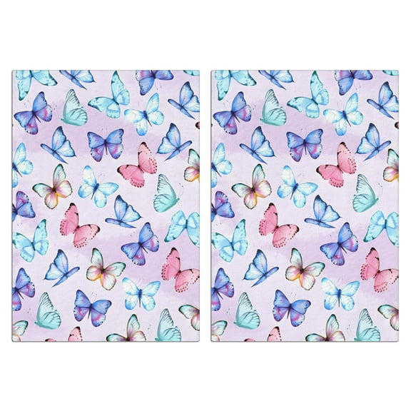 2 Pcs Funny Kitchen Towels,Light Purple Butterfly Pattern Microfiber Dish Towels,Kitchen Tea Towels,Kitchen Towel Set (18" X 26")