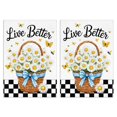 thumbnail image 1 of 2 Pcs Funny Kitchen Towels,Live Better Daisies Basket Butterflies Bees Microfiber Dish Towels,Kitchen Tea Towels,Kitchen Towel Set (18" X 26"), 1 of 3