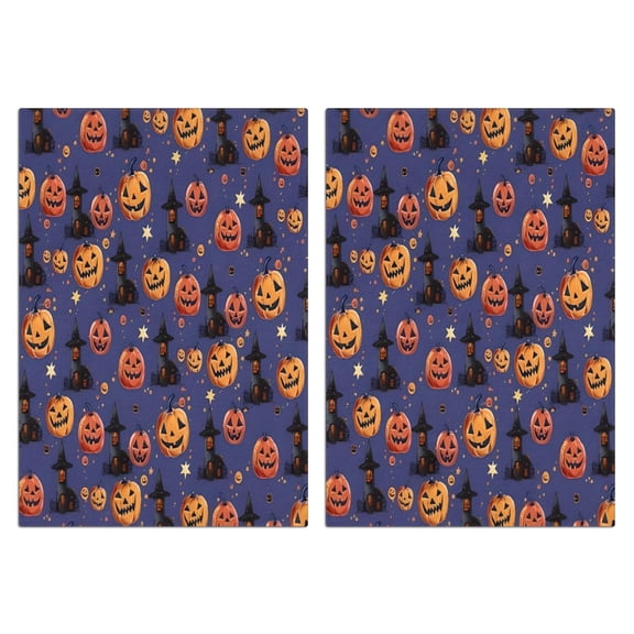 2 Pcs Funny Kitchen Towels,Magical Pumpkin Castle Halloween Pattern Microfiber Dish Towels,Kitchen Tea Towels,Kitchen Towel Set (18" X 26")