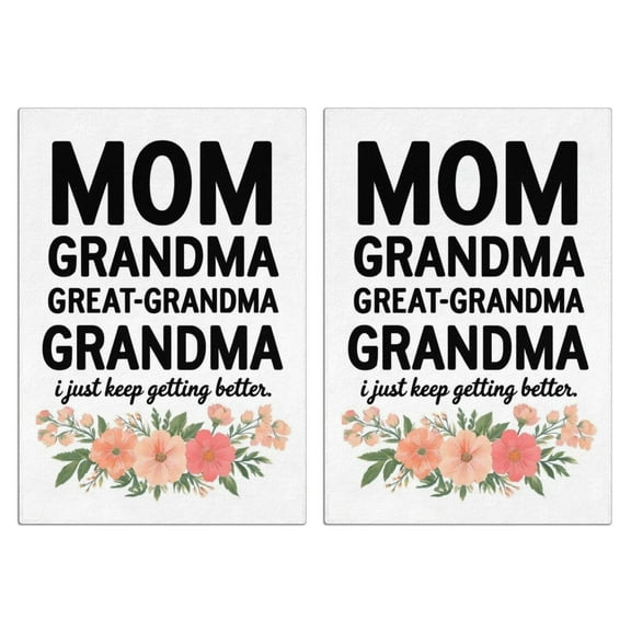 2 Pcs Funny Kitchen Towels,Mom Grandma Great-Grandma Microfiber Dish Towels,Kitchen Tea Towels,Kitchen Towel Set (18" X 26")