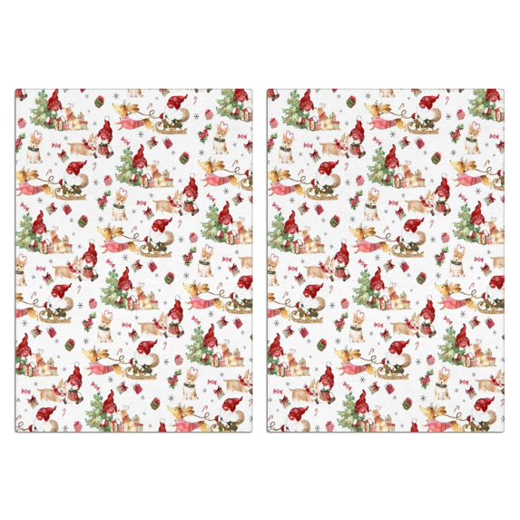 2 Pcs Funny Kitchen Towels,Multicolor Christmas Pattern Microfiber Dish Towels,Kitchen Tea Towels,Kitchen Towel Set (18" X 26")