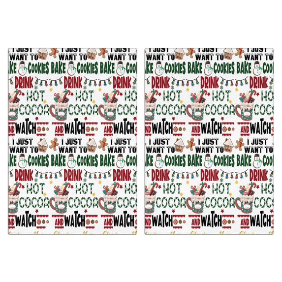 2 Pcs Funny Kitchen Towels,Multicolor Christmas Pattern Microfiber Dish Towels,Kitchen Tea Towels,Kitchen Towel Set (18" X 26")