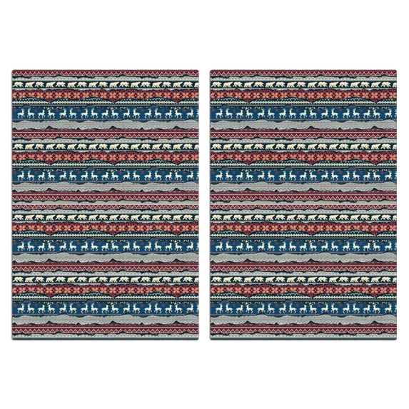 2 Pcs Funny Kitchen Towels,Multicolor Christmas Reindeer Pattern Microfiber Dish Towels,Kitchen Tea Towels,Kitchen Towel Set (18" X 26")