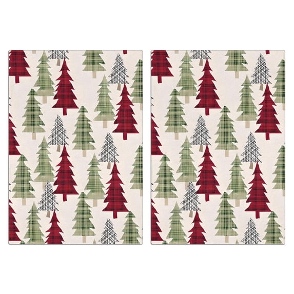 2 Pcs Funny Kitchen Towels,Multicolor Christmas Tree Pattern Microfiber Dish Towels,Kitchen Tea Towels,Kitchen Towel Set (18" X 26")