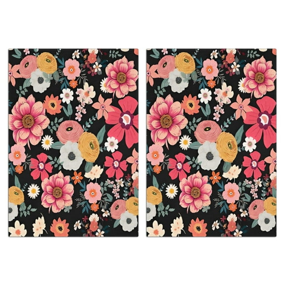 2 Pcs Funny Kitchen Towels,Multicolored Pioneer Flower Microfiber Dish Towels,Kitchen Tea Towels,Kitchen Towel Set (18" X 26")
