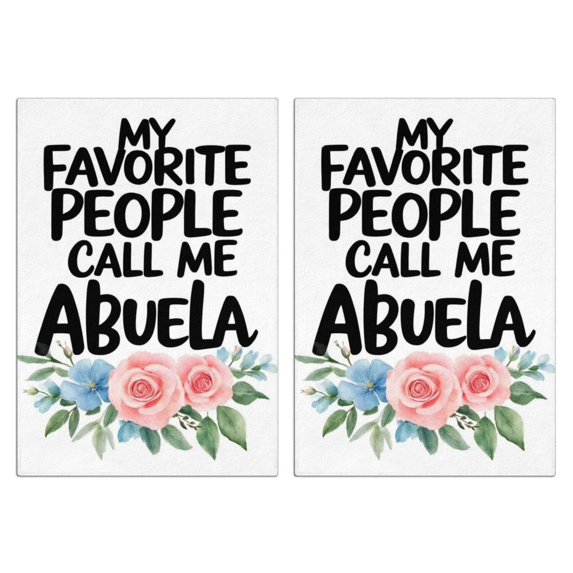 2 Pcs Funny Kitchen Towels,My Favorite People Call Me Abuela Microfiber Dish Towels,Kitchen Tea Towels,Kitchen Towel Set (18" X 26")