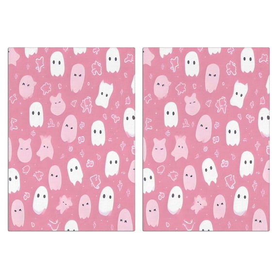 2 Pcs Funny Kitchen Towels,Pastel Halloween Ghost Pattern Microfiber Dish Towels,Kitchen Tea Towels,Kitchen Towel Set (18" X 26")