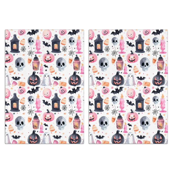 2 Pcs Funny Kitchen Towels,Pastel Halloween Pattern Microfiber Dish Towels,Kitchen Tea Towels,Kitchen Towel Set (18" X 26")