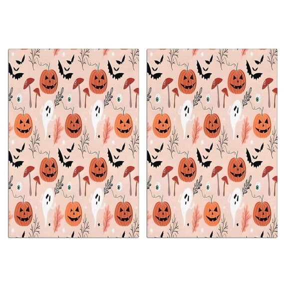 2 Pcs Funny Kitchen Towels,Pastel Halloween Pumpkins Ghosts and Bats Microfiber Dish Towels,Kitchen Tea Towels,Kitchen Towel Set (18" X 26")