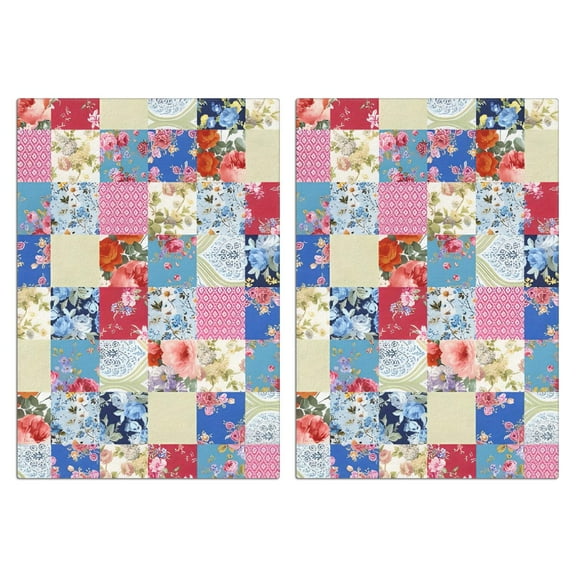 2 Pcs Funny Kitchen Towels,Patchwork Pioneer Flower Microfiber Dish Towels,Kitchen Tea Towels,Kitchen Towel Set (18" X 26")