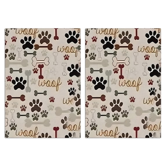 2 Pcs Funny Kitchen Towels,Paw Prints and Bones Microfiber Dish Towels,Kitchen Tea Towels,Kitchen Towel Set (18" X 26")