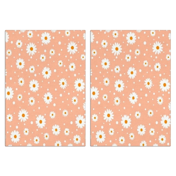 2 Pcs Funny Kitchen Towels,Peach Daisy Flower White Blooms Pattern Microfiber Dish Towels,Kitchen Tea Towels,Kitchen Towel Set (18" X 26")