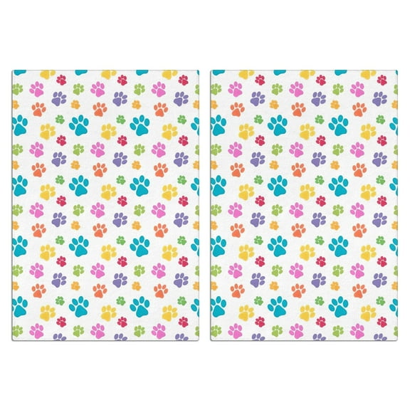 2 Pcs Funny Kitchen Towels,Pets Paws Print Colorful Microfiber Dish Towels,Kitchen Tea Towels,Kitchen Towel Set (18" X 26")