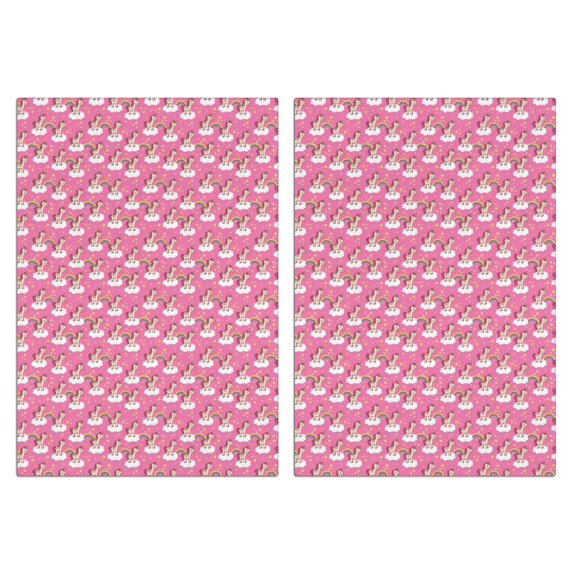 2 Pcs Funny Kitchen Towels,Pink Cartoon Unicorn Rainbow Cloud Pattern Microfiber Dish Towels,Kitchen Tea Towels,Kitchen Towel Set (18" X 26")