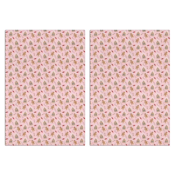 2 Pcs Funny Kitchen Towels,Pink Christmas Gingerbread Pattern Microfiber Dish Towels,Kitchen Tea Towels,Kitchen Towel Set (18" X 26")