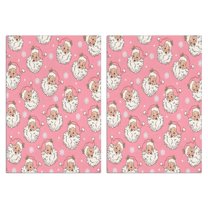 2 Pcs Funny Kitchen Towels,Pink Christmas Santa Pattern Microfiber Dish Towels,Kitchen Tea Towels,Kitchen Towel Set (18" X 26")