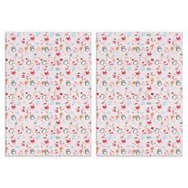 2 Pcs Funny Kitchen Towels,Pink Christmas Santa and Penguin Pattern Microfiber Dish Towels,Kitchen Tea Towels,Kitchen Towel Set (18" X 26")