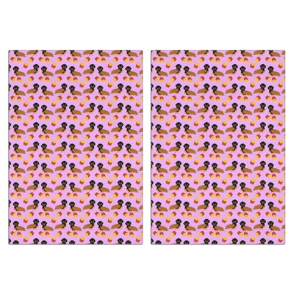 2 Pcs Funny Kitchen Towels,Pink Dachshund Chips Microfiber Dish Towels,Kitchen Tea Towels,Kitchen Towel Set (18" X 26")