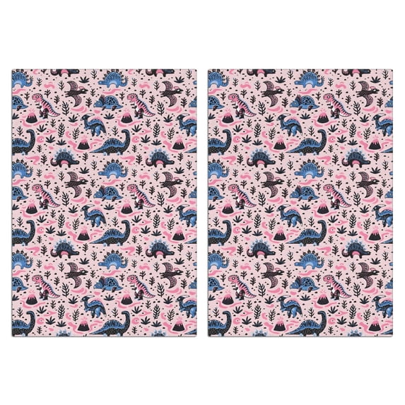 2 Pcs Funny Kitchen Towels,Pink Dinosaurs Plants Pattern Microfiber Dish Towels,Kitchen Tea Towels,Kitchen Towel Set (18" X 26")