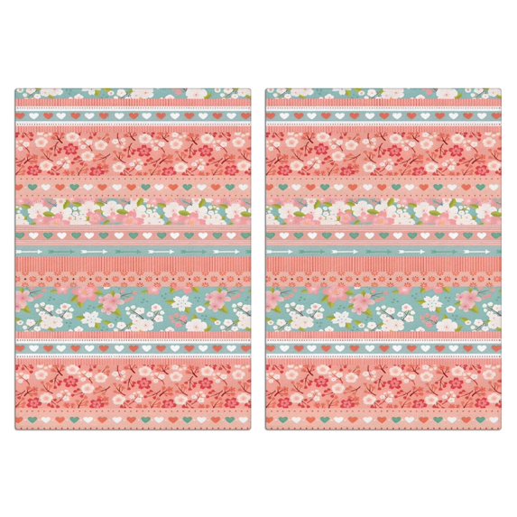 2 Pcs Funny Kitchen Towels,Pink Pioneer Flower Striped Pattern Microfiber Dish Towels,Kitchen Tea Towels,Kitchen Towel Set (18" X 26")