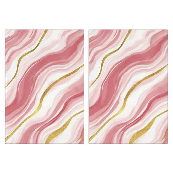 2 Pcs Funny Kitchen Towels,Pink and Gold Marble Texture Microfiber Dish Towels,Kitchen Tea Towels,Kitchen Towel Set (18" X 26")