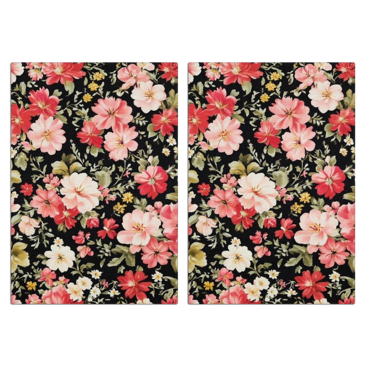 2 Pcs Funny Kitchen Towels,Pioneer Flower Microfiber Dish Towels,Kitchen Tea Towels,Kitchen Towel Set (18" X 26")