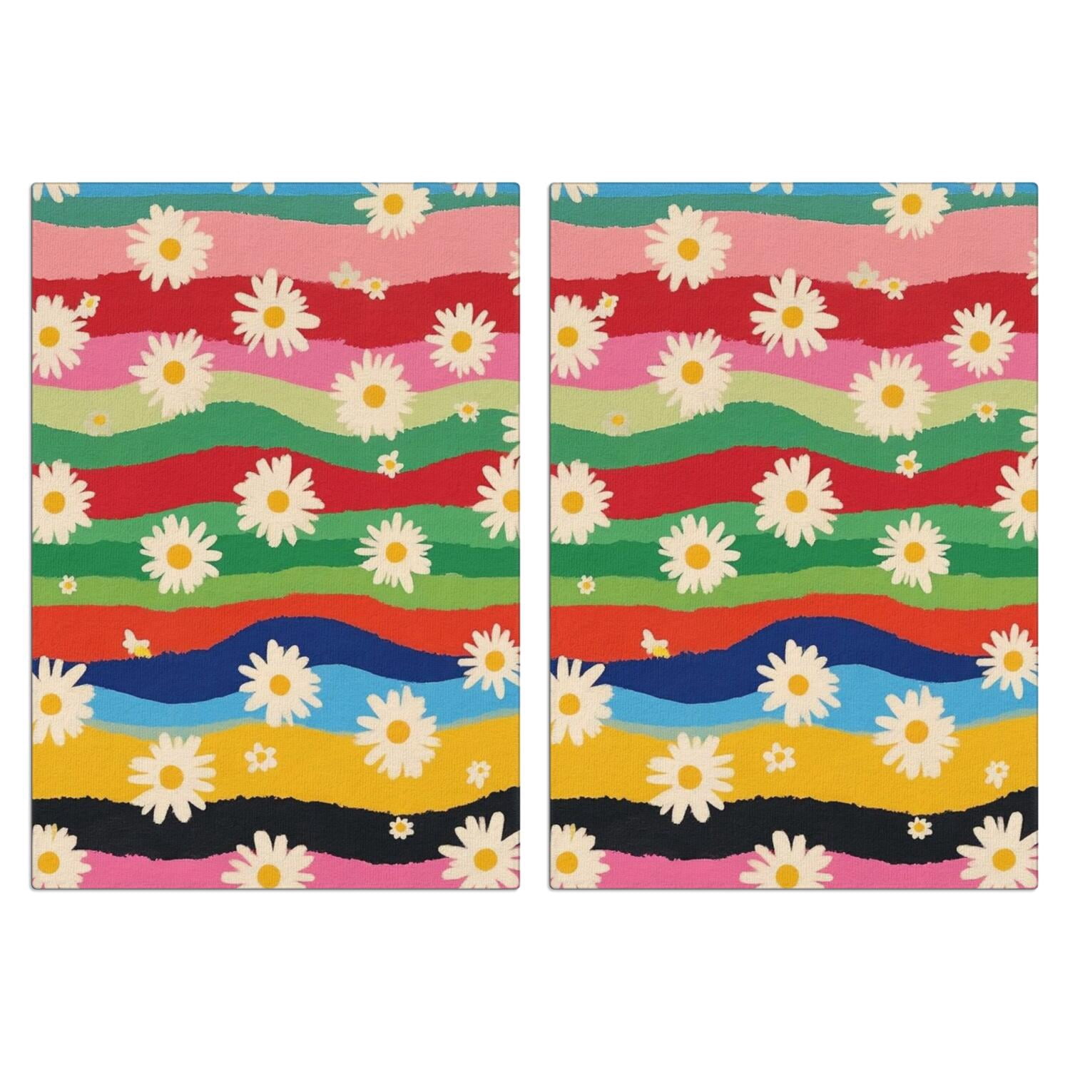 2 Pcs Funny Kitchen Towels,Pioneer Flower Microfiber Dish Towels,Kitchen Tea Towels,Kitchen Towel Set (18" X 26")