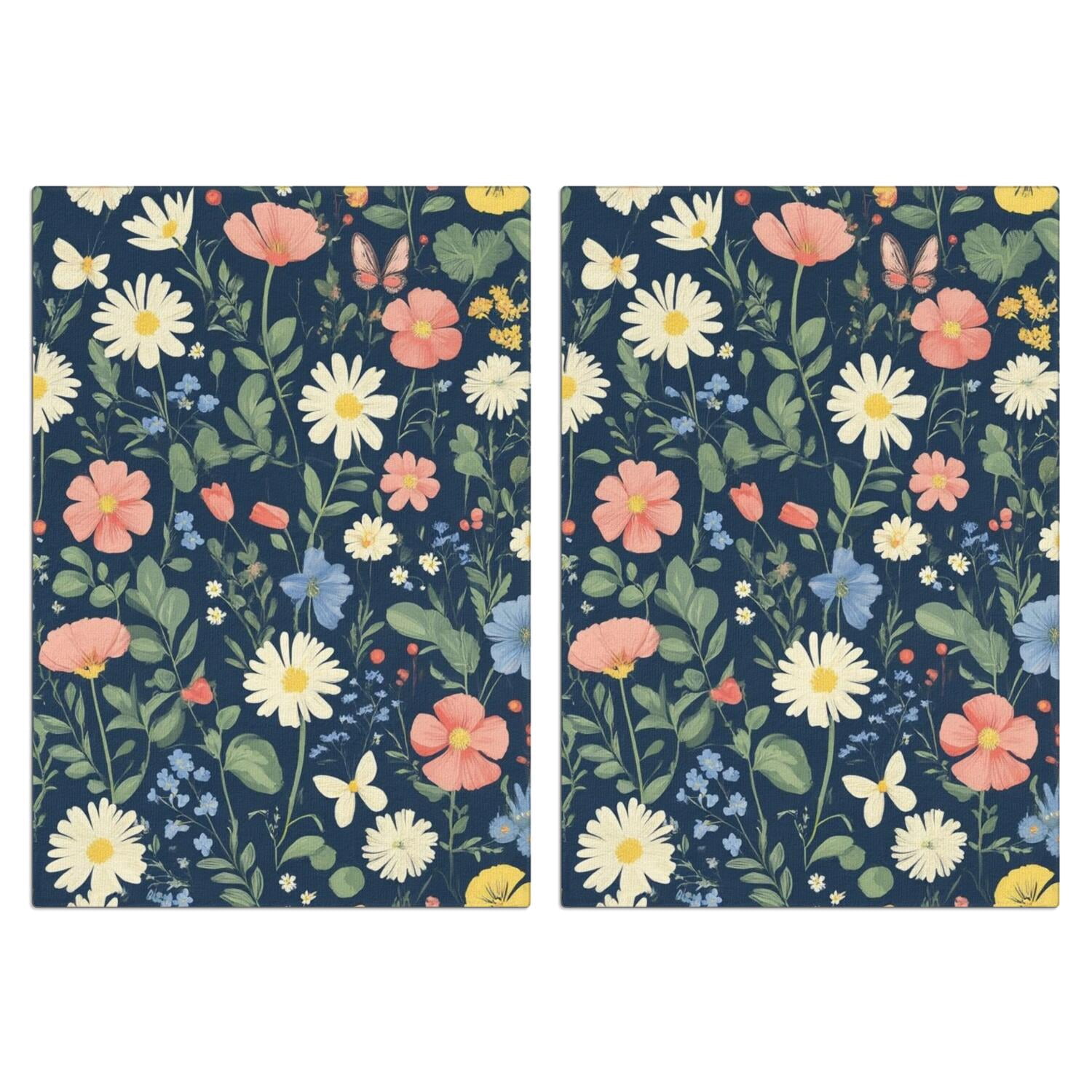 2 Pcs Funny Kitchen Towels,Pioneer Flower Microfiber Dish Towels,Kitchen Tea Towels,Kitchen Towel Set (18" X 26")