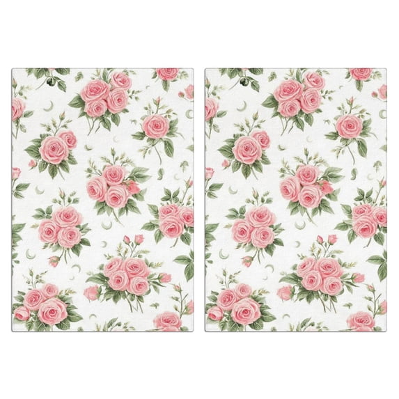 2 Pcs Funny Kitchen Towels,Pioneer Flower Microfiber Dish Towels,Kitchen Tea Towels,Kitchen Towel Set (18" X 26")